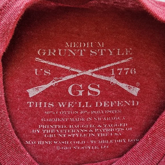 Grunt Style Whiskey Tango Foxtrot Patriotic Graphic Tee Red Men's Shirt Size M - Picture 6 of 6